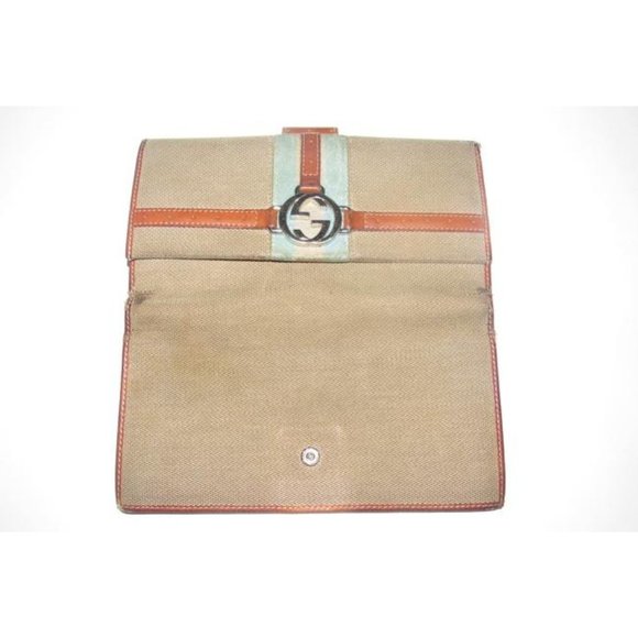 Gucci RARE Web Reins Britt Blondie Khaki Canvas - Picture 6 of 11